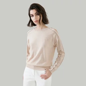 1604 100% Wool Pullover Off shoulder thin loose top Sweater For Women Ladies autumn Cloths luxury Women's Clothing