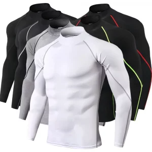 Men Bodybuilding Sport T-shirt Quick Dry Running Shirt Long Sleeve Compression Top Gym T Shirt Men